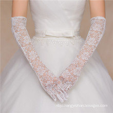 Lace appliques full-long high quality bridal wedding lace gloves